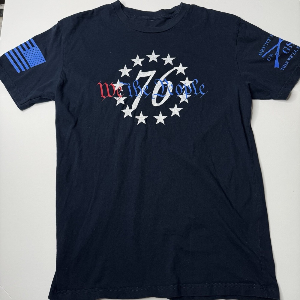 Grunt Style We The People Shirt‎ 1776 Shirt Mens Size Medium Navy Blue July 4th